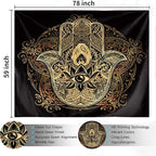 Astronaut Tapestry, Spaceman with Beer Sitting on Universe Outer Space Wall Hanging Tapestry for Bedroom Living Room Dorm. (Trippy Hamsa, 78" L*59" W)