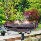 12 In. Metal Deck Mounted Bird Bath with Adjustable Sturdy Clamp for Outdoor Garden Balcony Patio Decoration