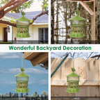 Squirrel-Proof Wild Bird Feeder - Outdoor Hanging Mesh Feeder with 6 Feeding Ports - 4LB Large Capacity, Attracts Bluebirds, Cardinals, Finches, Blue Jays, and More