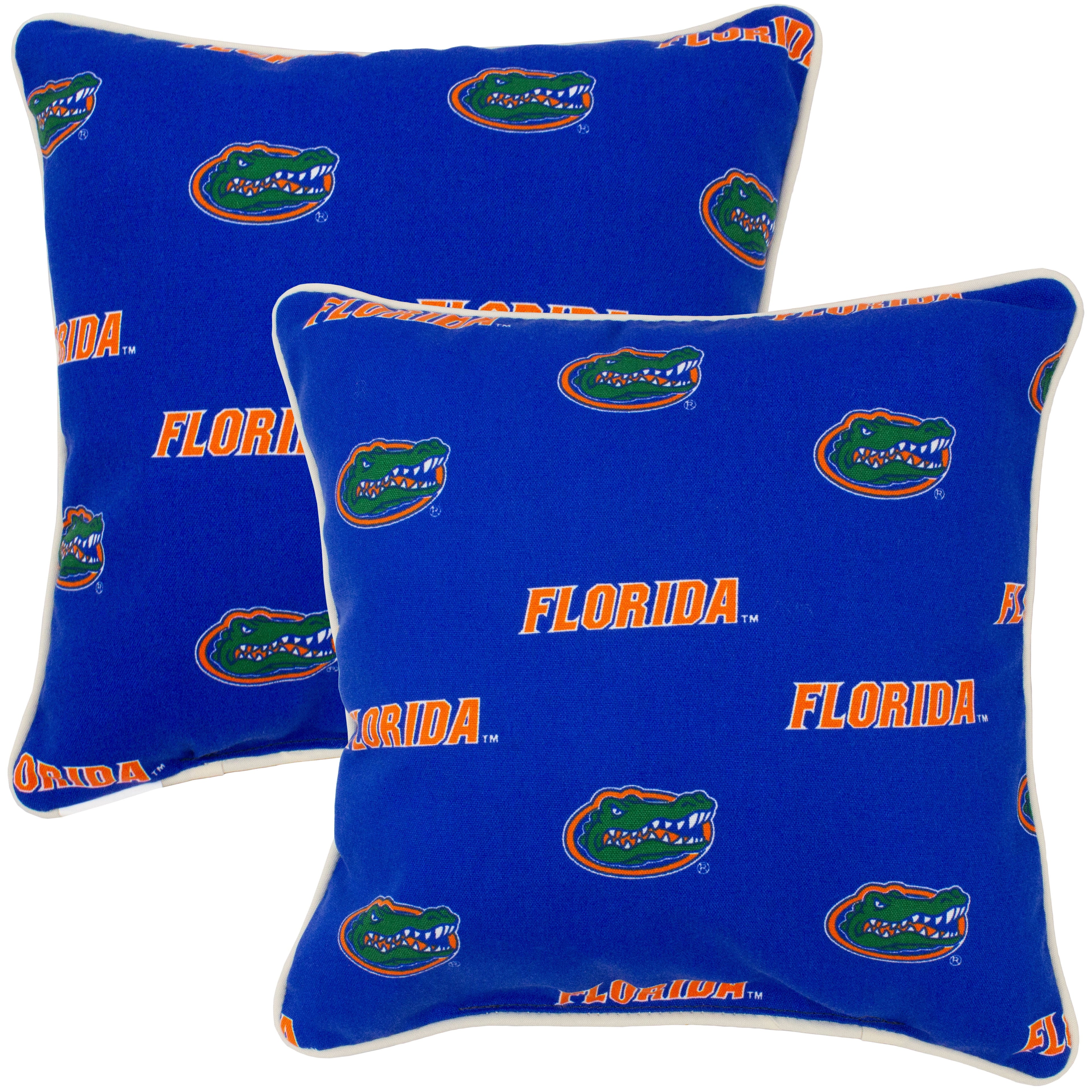 Florida Gators  Indoor or Outdoor Decorative Pillow Pair, 16 in X 16 In
