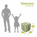 Goods Cube Pouf Vertical Stripe Sage