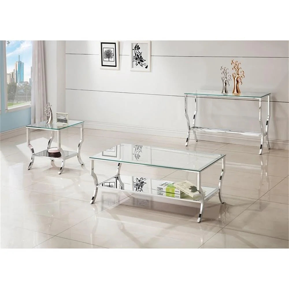 Coaster Contemporary Glass Top Rectangular Coffee Table in Clear