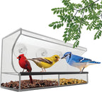 Nature’S Hangout Clear Suction Cup Window Bird Feeder for Wild Birds
