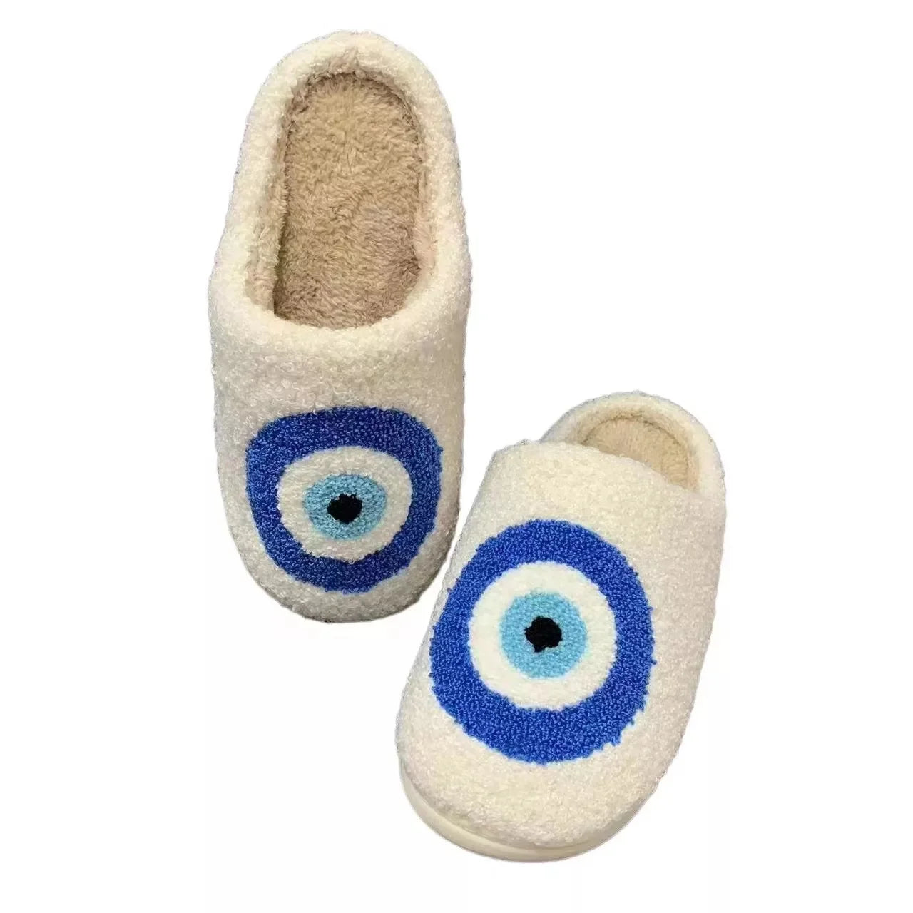 Slippers Womens Retro Evil Eye Hamsa 5-6 Blue