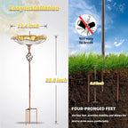 Sunflower Outdoor Bird Bath and Feeders Bowl with Stake