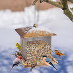 Heavy Duty Metal Bird Feeders for Outdoor Hanging, 3. 5LB Large Capacity Wild Bird Feeder