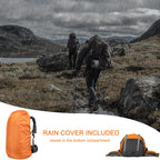 50L Hiking Backpack, Waterproof Camping Essentials Bag with Rain Cover, 45+5 Liter Lightweight Backpacking Back Pack