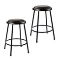 (2 Pack) Black Vinyl Padded Stool