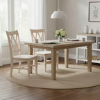 Unfinished Wood Double X-Back Dining Chair (Set of 2)