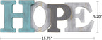 Rustic Wooden Word Sign, Decorative Letters Block, Hanging Wooden Sign, Wall Decor, Hope, 15.75'' X 5.2'' X 1.2''