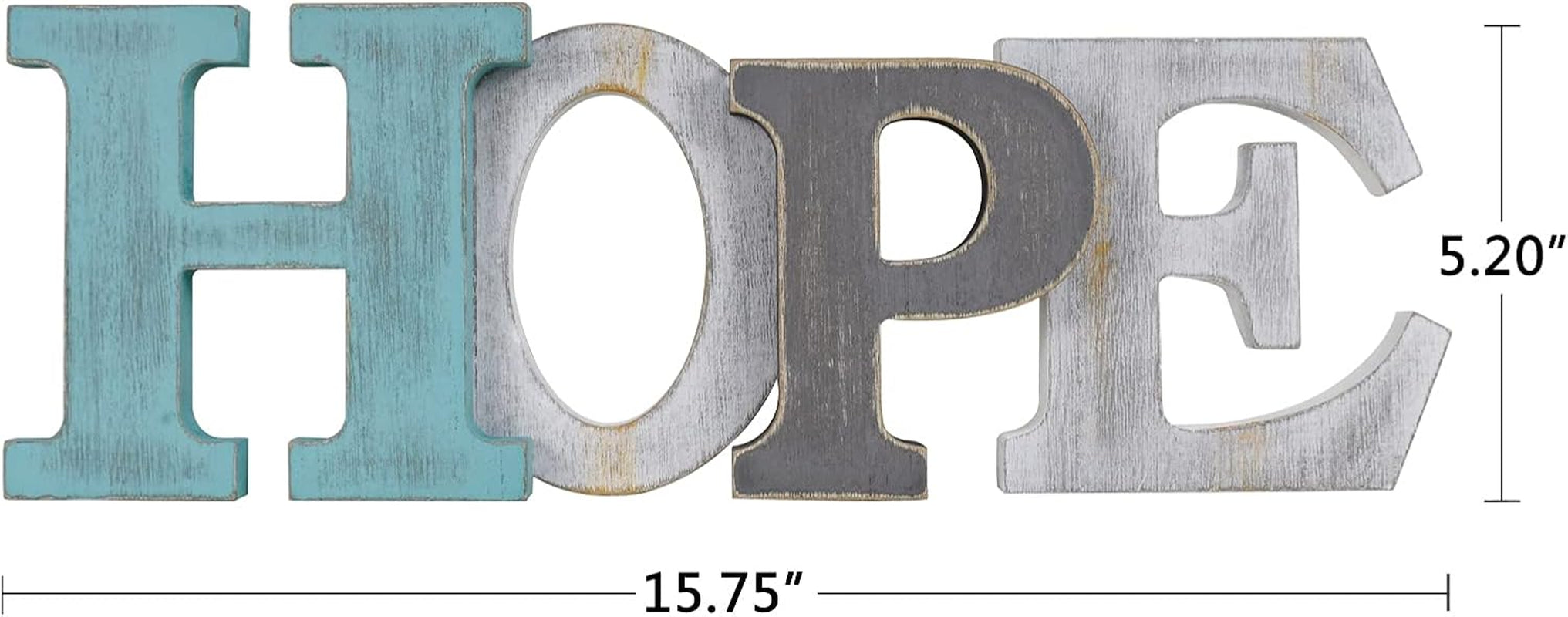 Rustic Wooden Word Sign, Decorative Letters Block, Hanging Wooden Sign, Wall Decor, Hope, 15.75'' X 5.2'' X 1.2''
