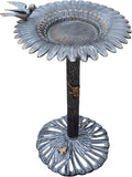 5065AP Antique Pewter Sunflower Design Aluminum Birdbath, Silver