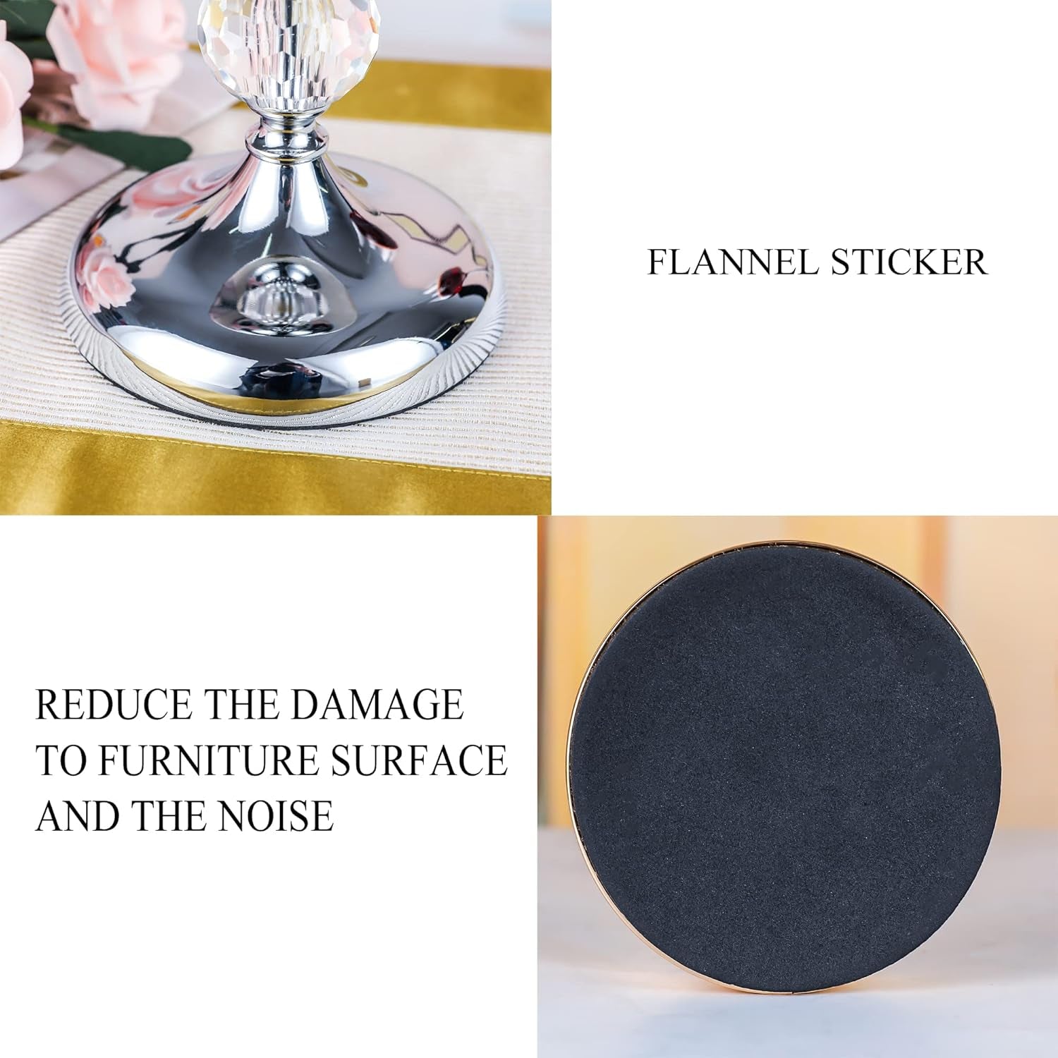 Pillar Candle Holder with Lid,Crystal Candle Holder for Pillar Candle, Candlesticks Holder with 3 Crystal Balls for Coffee Dining Table, Wedding, Christmas, Halloween, Home Decor CH065L