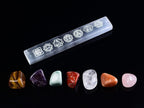 6" Selenite Ruler 7 Chakra Engraved Selenite Charging Slab Chakra Stones Set