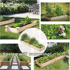 8X2 FT Raised Garden Bed Kit Elevated Wood Planter Garden Box Stand for for Backyard, Patio Outdoor Solid Wood