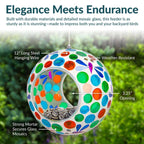 Dragonfly Dreams Glass Mosaic Fly-Through Hanging Bird Feeder