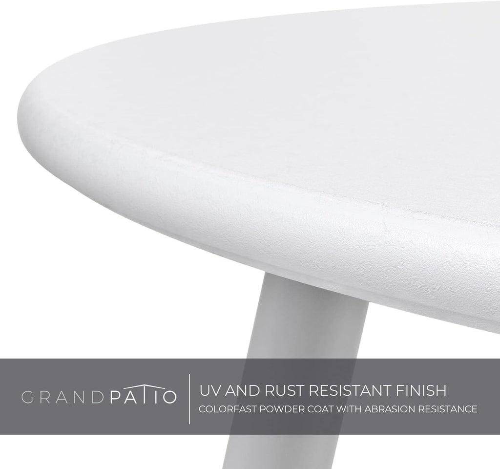 Outdoor Side Table 18-Inch round End Table Accent Table for Bistro Balcony Apartment White