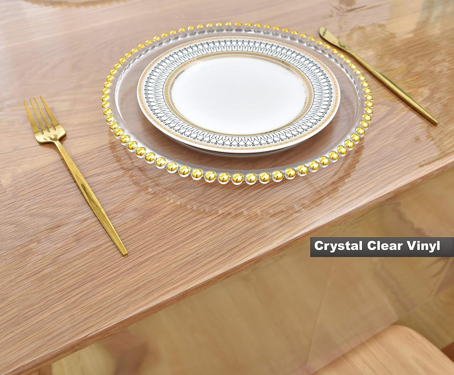 Indoor Outdoor Heavy Duty Premium Crystal Clear Vinyl Rectangular Tablecloth, Waterproof Wipeable Plastic Protector Cover for Tables 54 X 84 Inch, 6-8