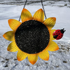Yellow Sunflower Metal Mesh Clinging Bird Seed Feeder GEF1001