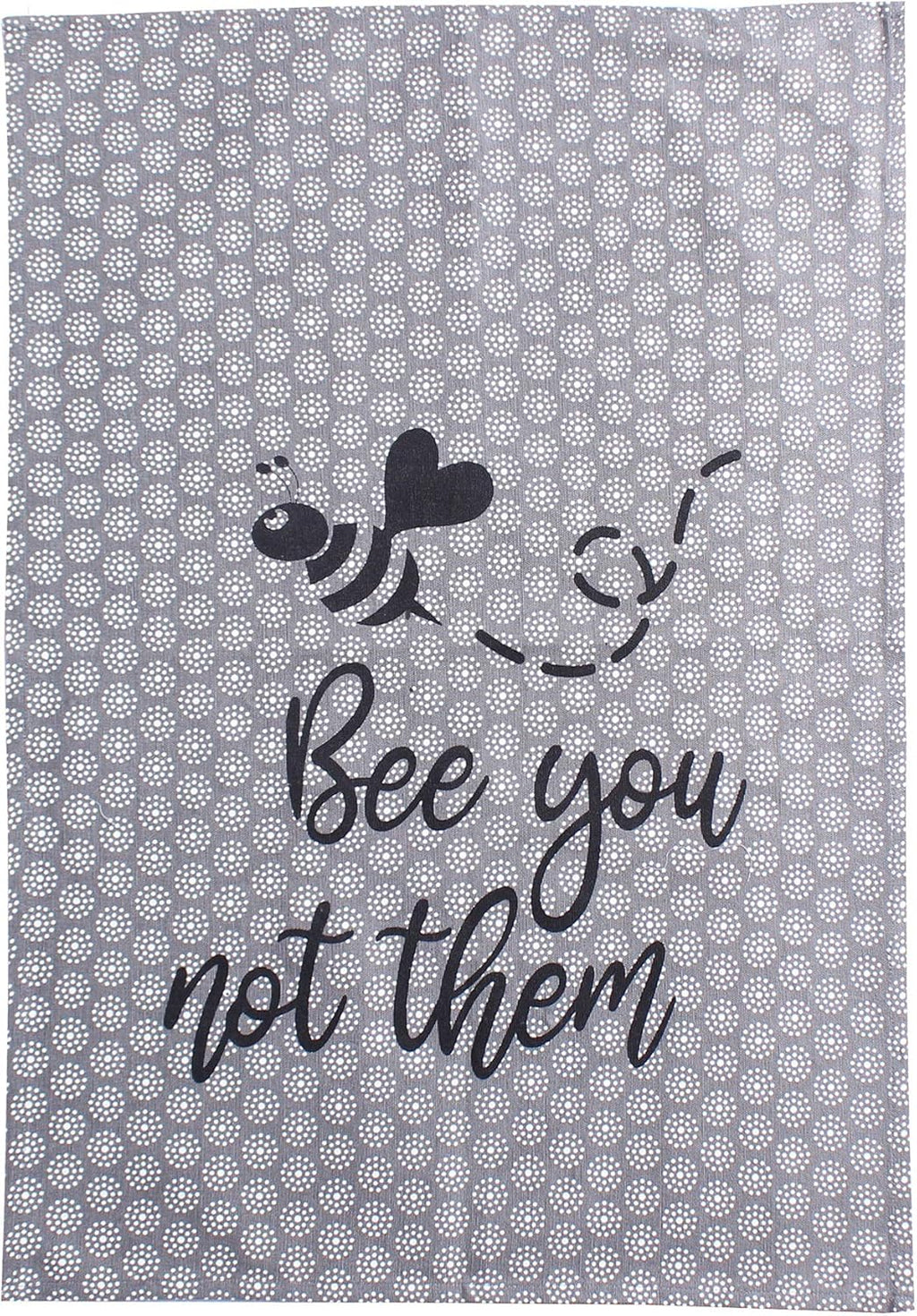 Cotton Kitchen Towels Set of 4 - Absorbent Dish Towels Set | Tea Towels | Bar Towels | Bee Grey Yellow Kitchen Dish Towels - Multi Purpose Kitchen Linen, Drying Dish Hand Towels 20X28