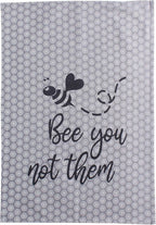 Cotton Kitchen Towels Set of 4 - Absorbent Dish Towels Set | Tea Towels | Bar Towels | Bee Grey Yellow Kitchen Dish Towels - Multi Purpose Kitchen Linen, Drying Dish Hand Towels 20X28