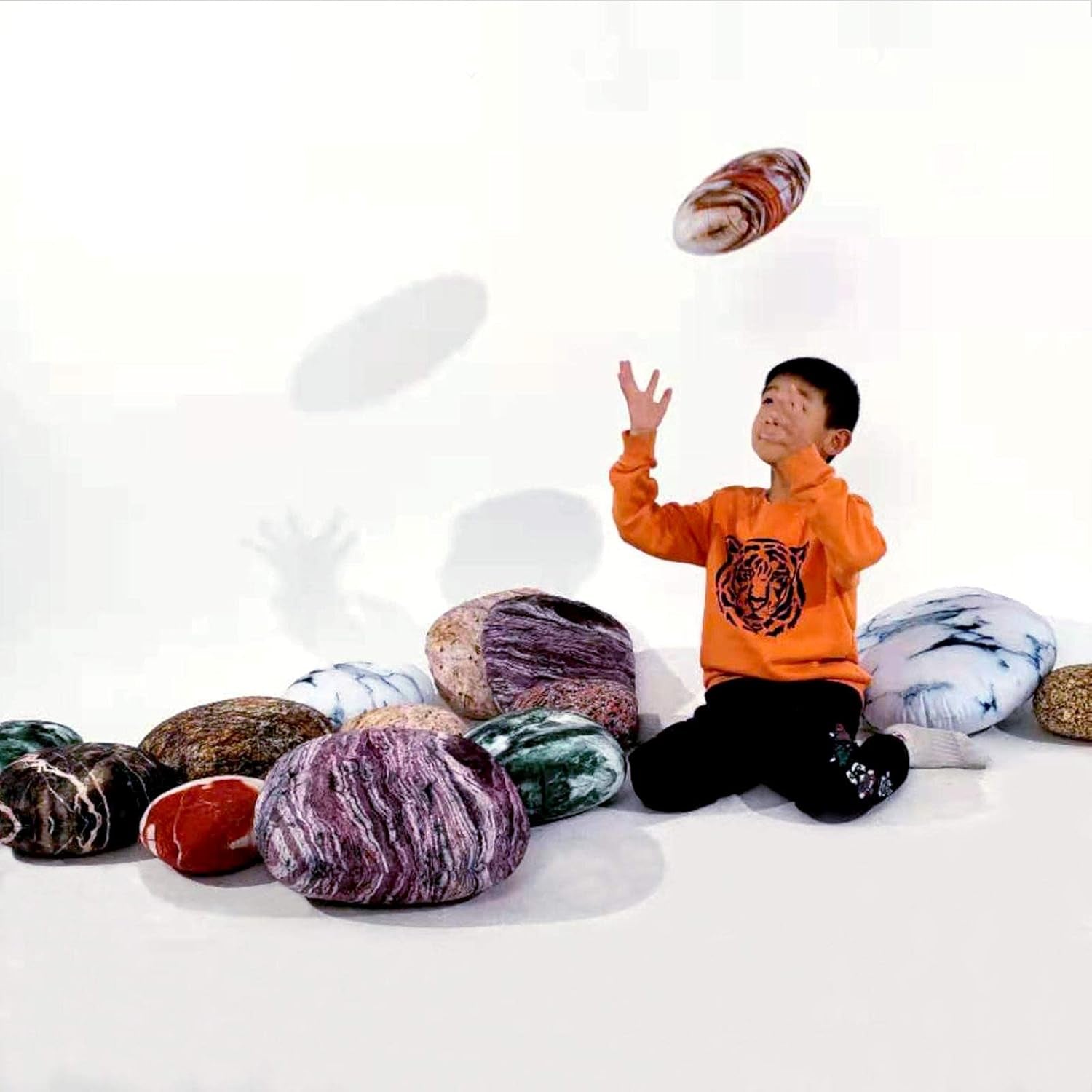 10 Pieces Set 15X15In Large Rock Pillows Cover for Kids Gaming Room Decoration Pillows Case for Bedroom Nursery Cushion Cover Christmas Tree Decoration Pillows Covers