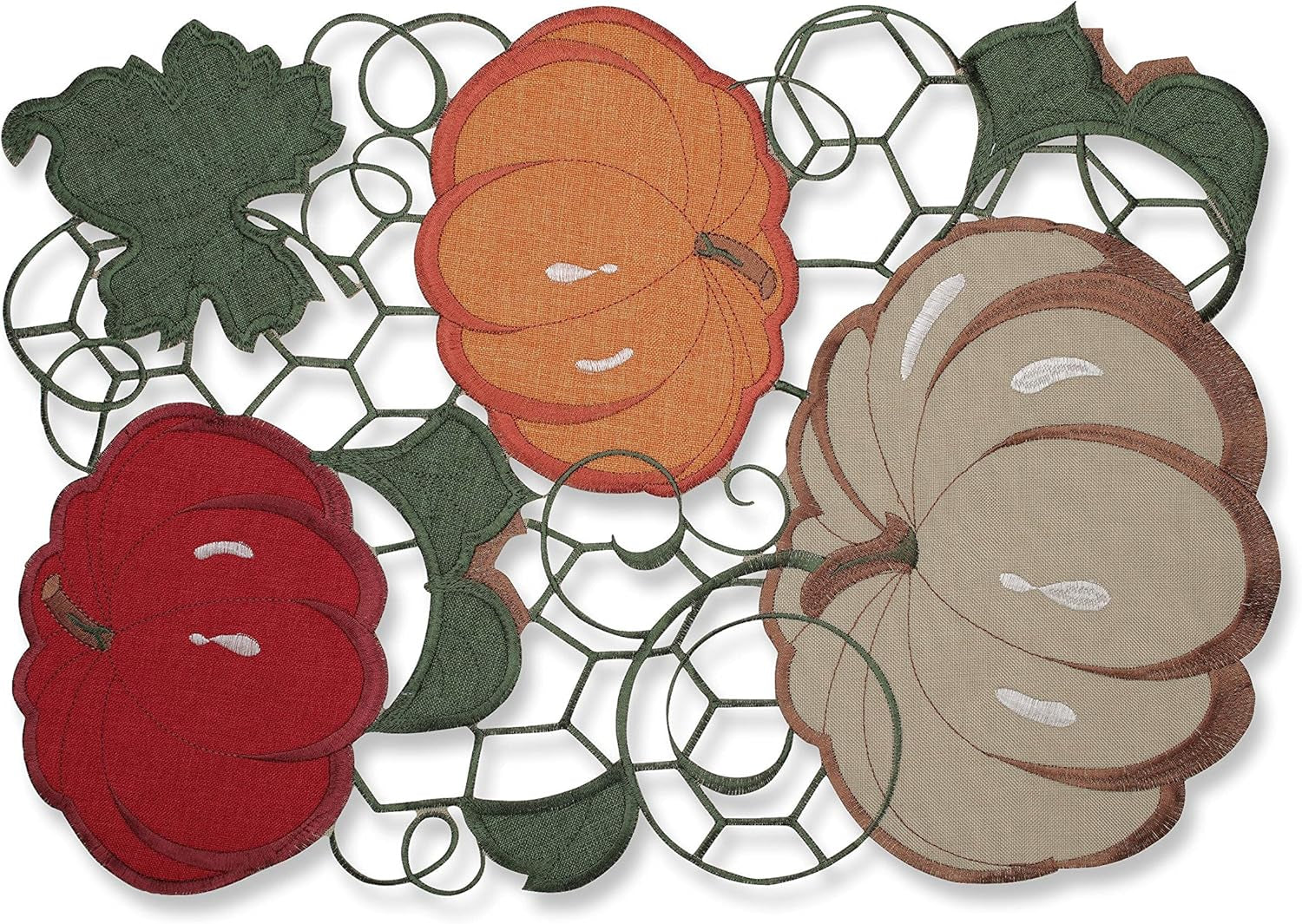 Indoor Pumpkin Stack Placemats, (Set of 2), 13” X 18, (Thanksgiving/Harvest Decorations)