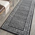 Adirondack Collection Runner Rug - 2'6" X 8', Black & Silver, Distressed Design, Non-Shedding & Easy Care, Ideal for High Traffic Areas in Living Room, Bedroom (ADR110A)
