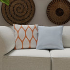 Square Pillow Weatherproof Bean Bag Decor, Maya Blue Intertwist, Weather Resistant Uv-Protected Fabric, 16 Inches