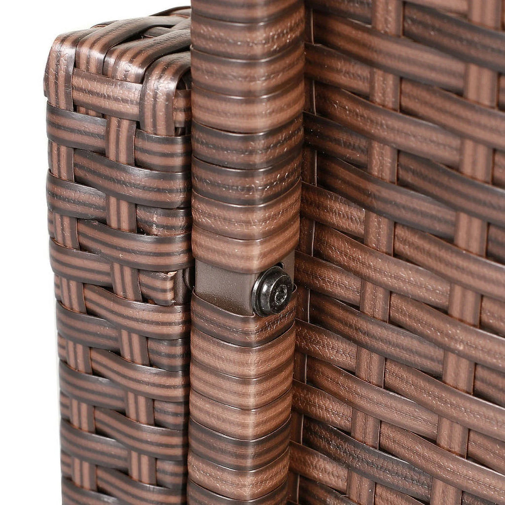 5 Pieces Patio Rattan Sofa Ottoman Furniture Set with Cushions, Patio Seating Conversation Set, Modern Patio Sofa Sectional All Weather Proof for Patio Back Deck