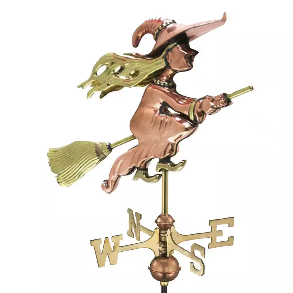 Witch Garden Weathervane - Pure Copper with Garden Pole
