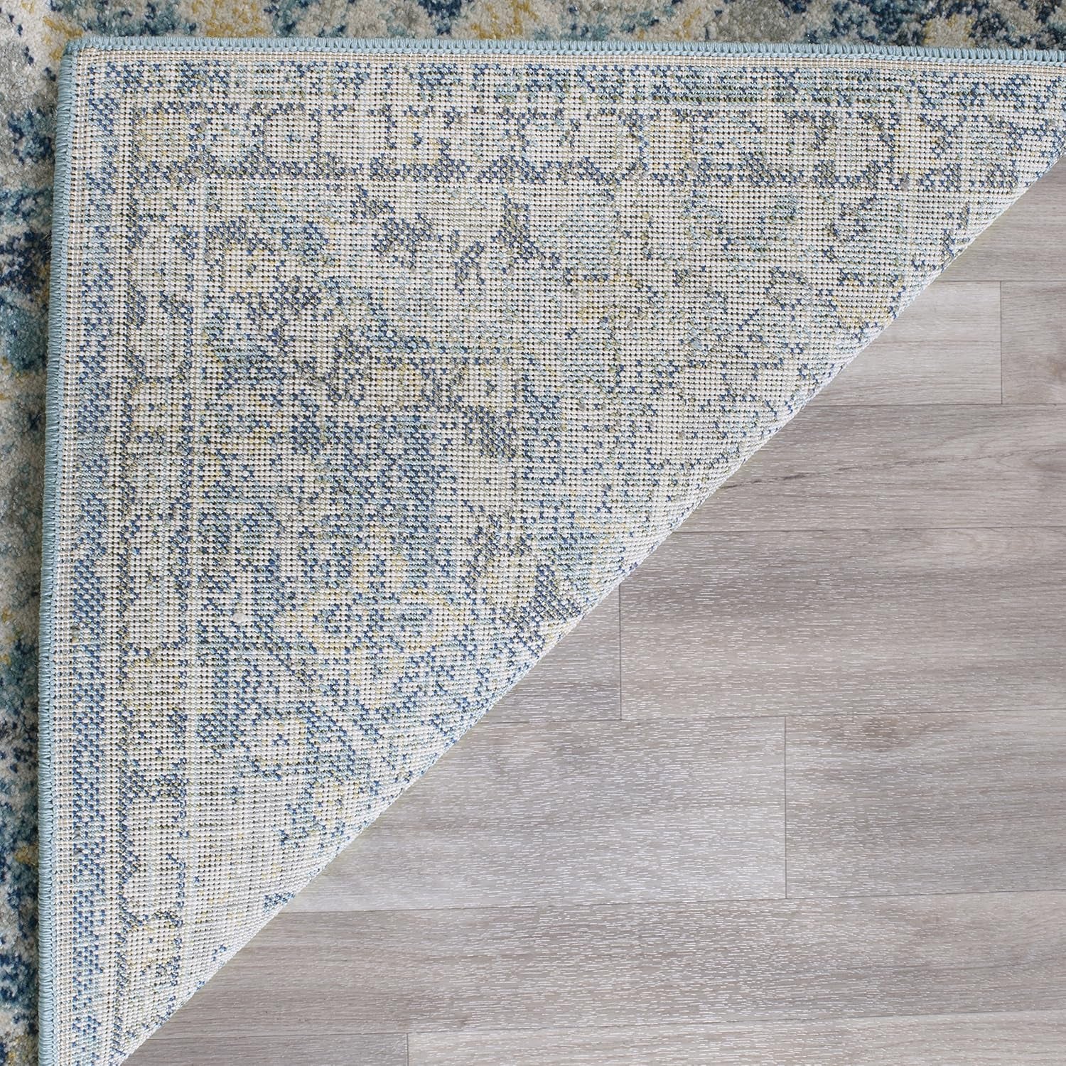Area Rug 8X10 - Evoke Collection - Large - Light Blue & Ivory, Boho Trellis Pattern, Non-Shedding & Easy Cleaning, Ideal for Living Room, Bedroom, Office, Dining Space (EVK274C)
