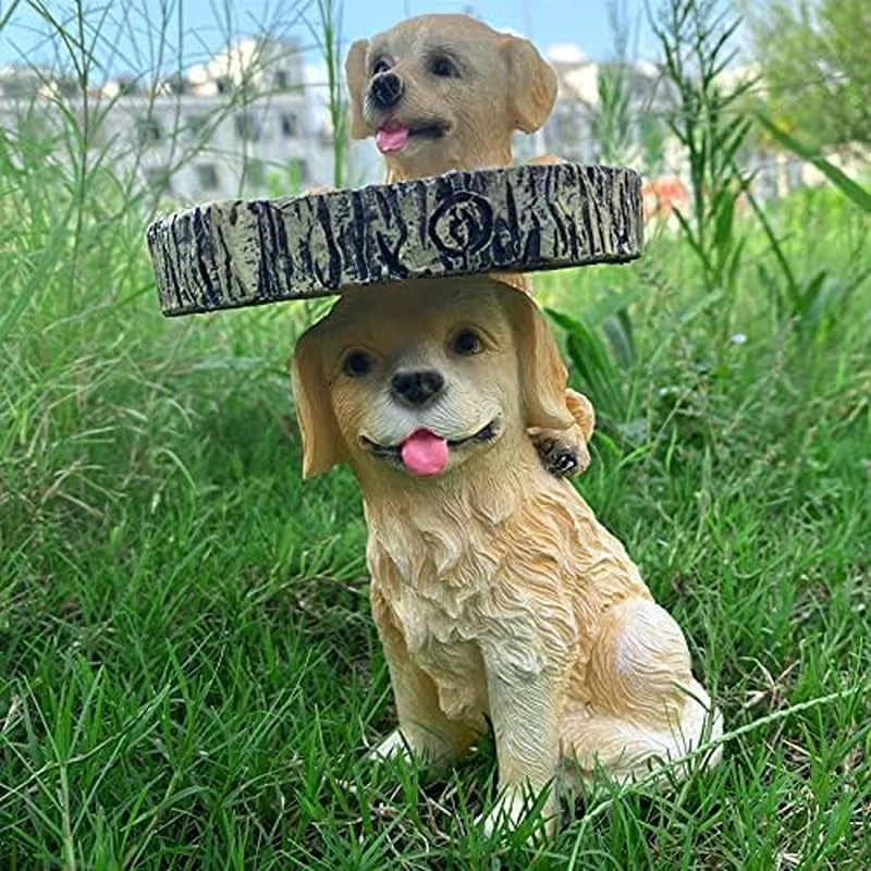 Garden Statue. Funny Fox Dogs Play Freely in the Garden, Suitable for Garden Statues in the Yard Decor Garden Decoration (Dog Statue)