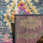 Area Rug 8X10 - Madison Collection - Large - Fuchsia & Blue, Boho Chic Distressed Design, Non-Shedding & Easy Cleaning, Ideal for Living Room, Bedroom, Office, Dining Space (MAD129F)