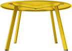 round Steel Patio Coffee Table, Weather Resistant Outdoor Large Side Table, Yellow…