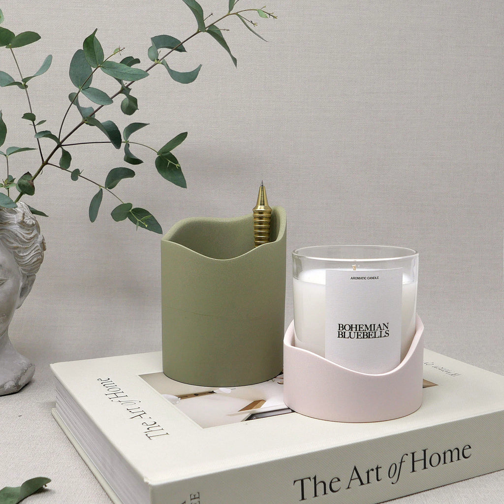 Jesmonite Holder - Candle Holder / Pen or Brush Holder