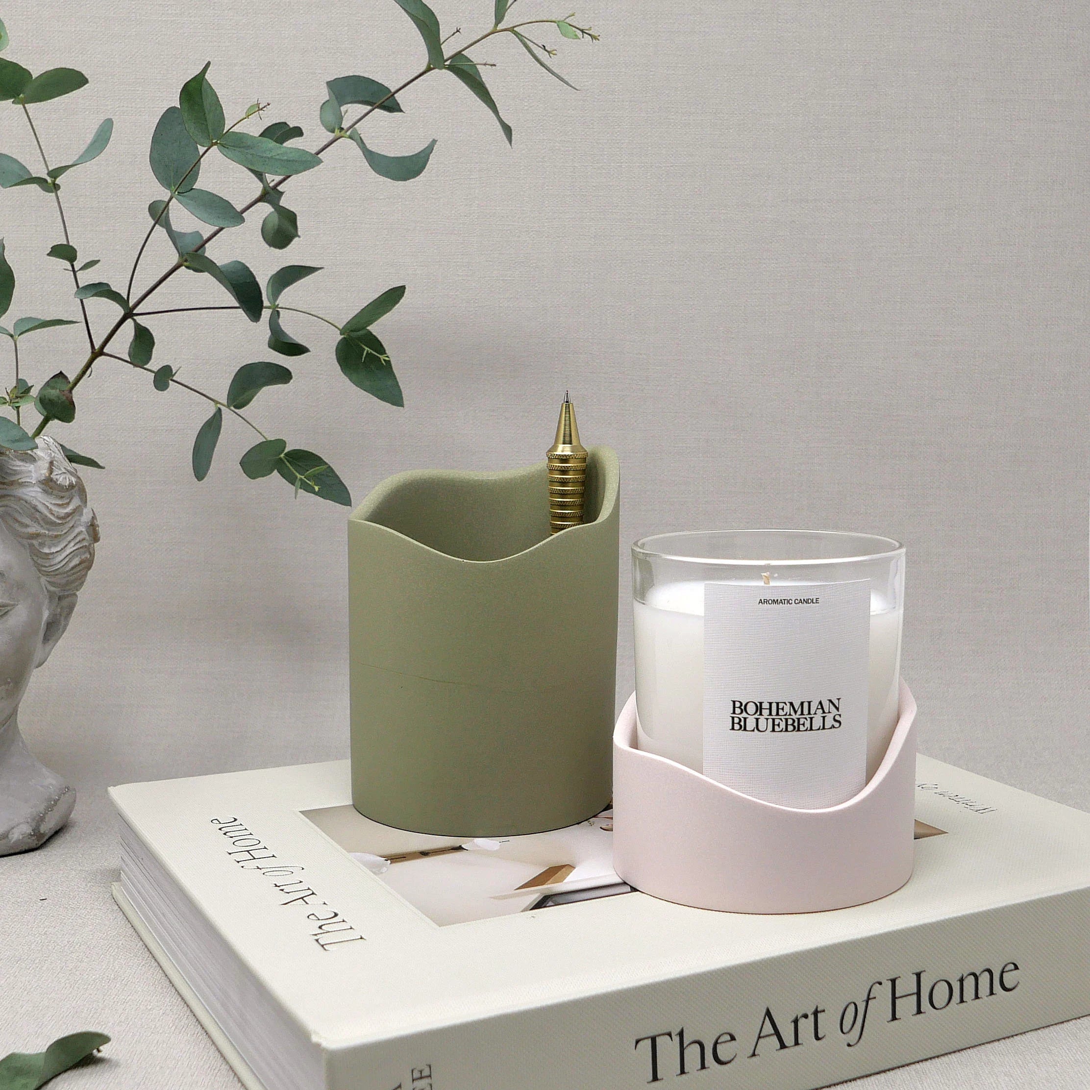 Jesmonite Holder - Candle Holder / Pen or Brush Holder