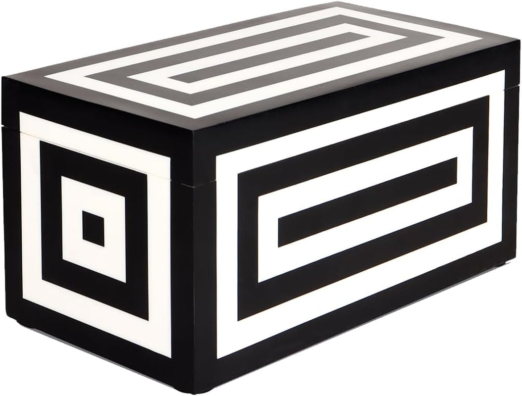 Decorative Organizer Box 10X5 – Large Keepsake Box with Lid, Modern Decorative Storage Box, Bohemian Coffee Table Décor, Jewelry & Memory Box, Decorative Accent Box for Home Décor