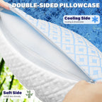 Shredded Memory Foam Pillows Cooling Pillows for Bed Sleeping Standard Size Set of 2 Pack