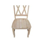 Unfinished Wood Double X-Back Dining Chair (Set of 2)