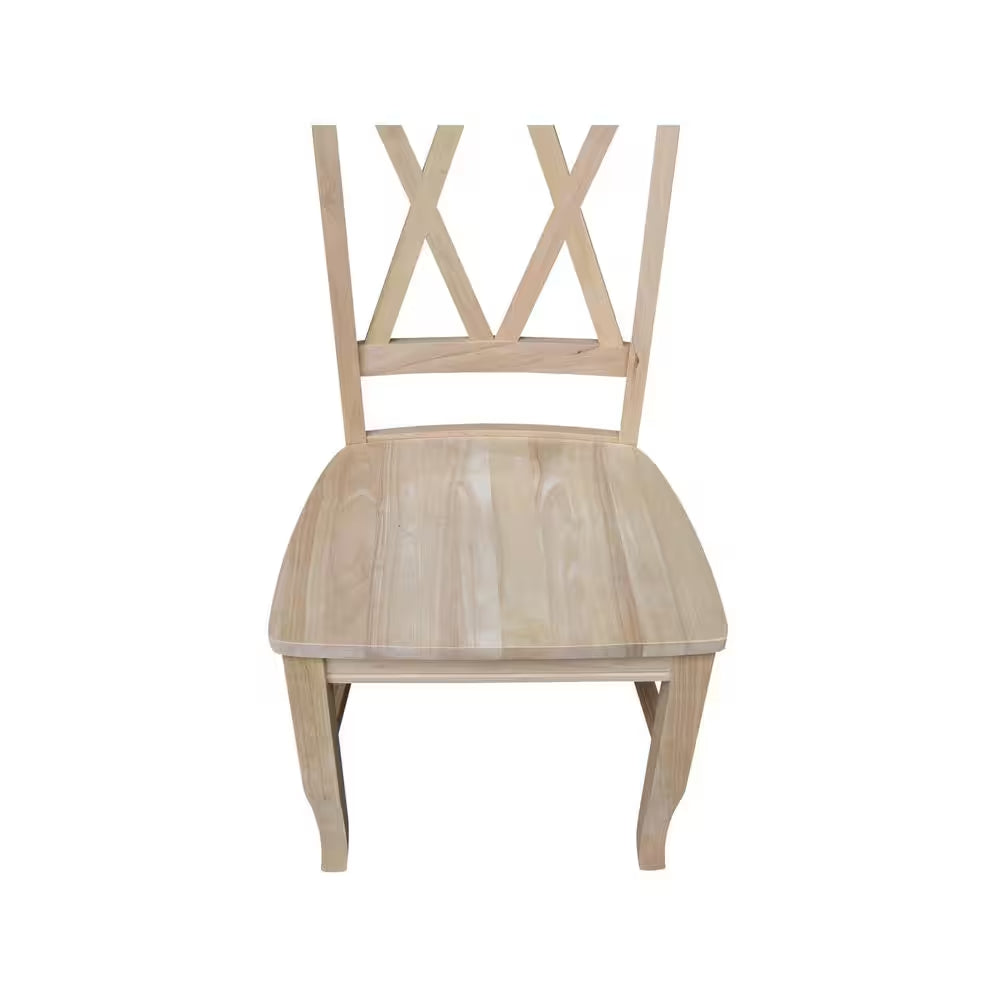 Unfinished Wood Double X-Back Dining Chair (Set of 2)