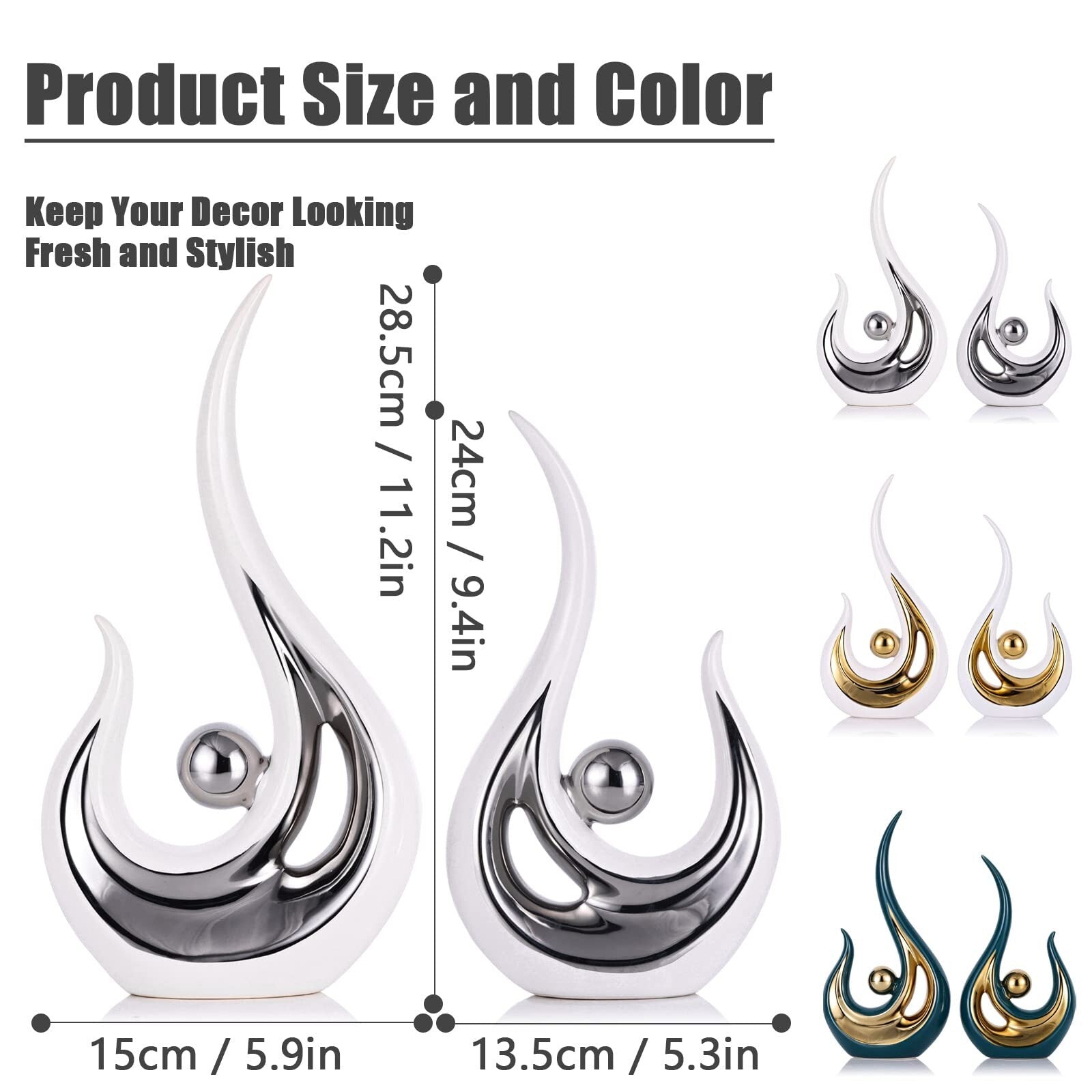 XMGZQ White Modern Decor, White and Silver Living Room Decor,Home Decor Accen...