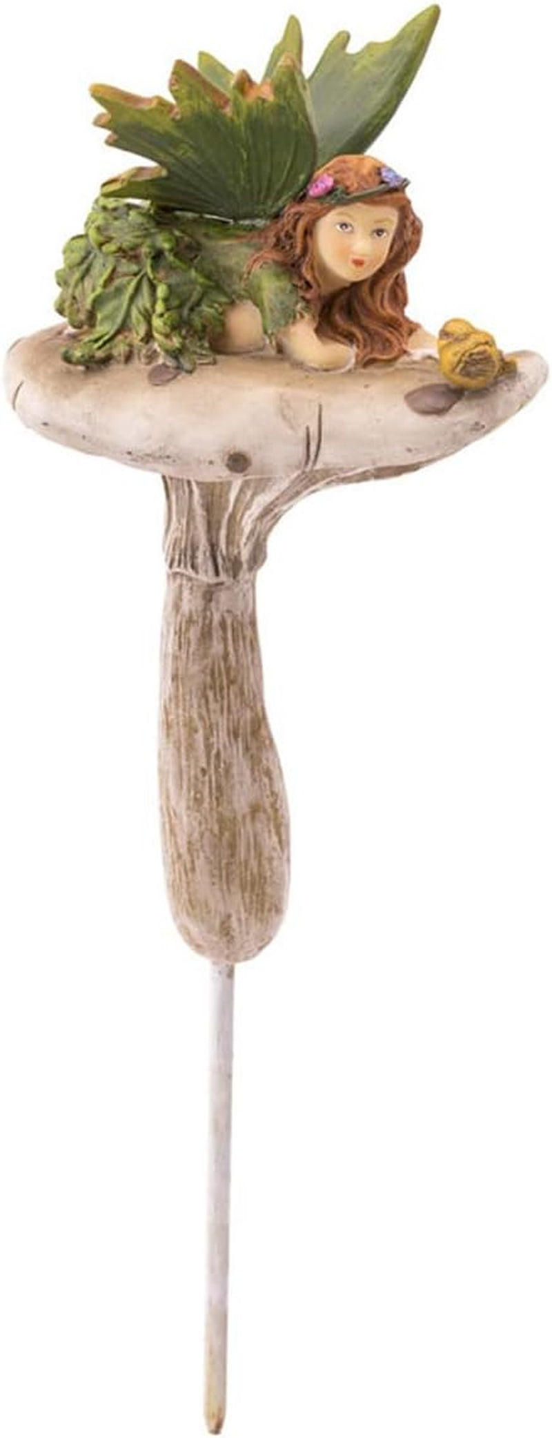 Fairy on Mushrooms with Bird Garden Stakes