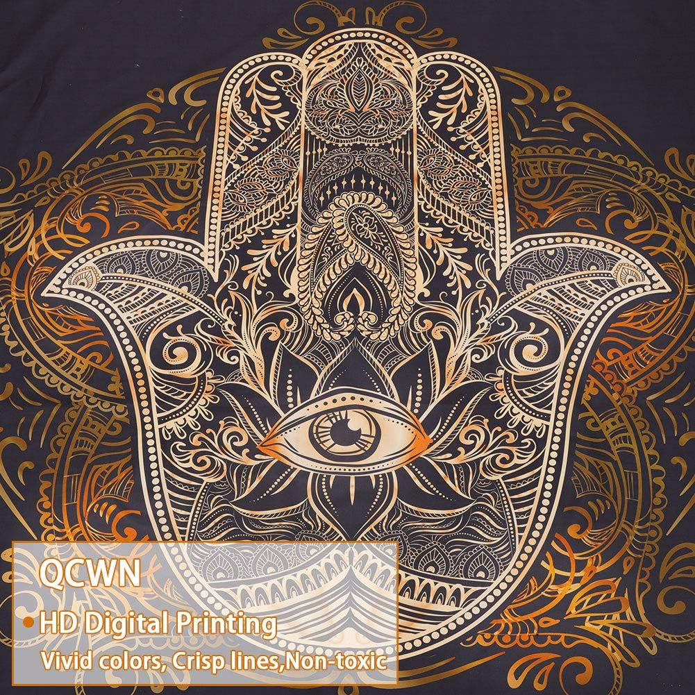 Astronaut Tapestry, Spaceman with Beer Sitting on Universe Outer Space Wall Hanging Tapestry for Bedroom Living Room Dorm. (Trippy Hamsa, 78" L*59" W)