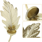 1Pc Wall-Mounted Candle Holder Creative Leaf Design Wall Decor for Living Room Bedroom Dining Accent for Parties and Weddings