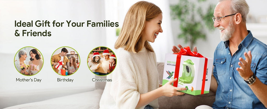 Smart Bird Feeder with Camera, AI Identify 10000+ Species, 1080P HD Bird Watching Camera with Solar Panel, Auto-Capture & Motion Detection, Ideal Gift for Bird Lovers