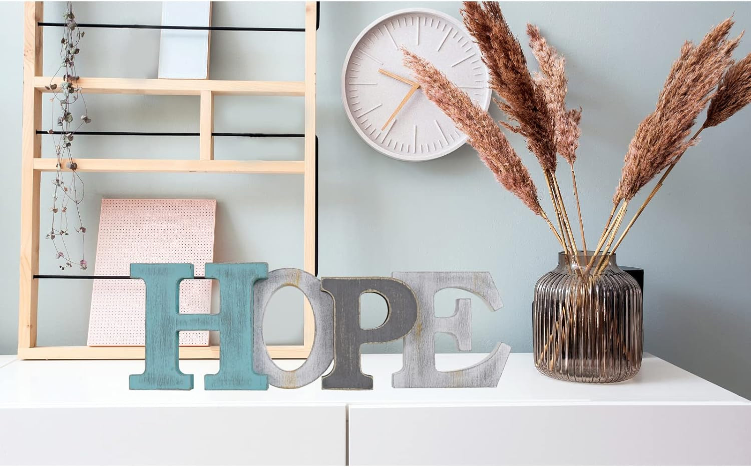 Rustic Wooden Word Sign, Decorative Letters Block, Hanging Wooden Sign, Wall Decor, Hope, 15.75'' X 5.2'' X 1.2''