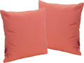 Coronado Outdoor Water Resistant Square Throw Pillows, 2-Pcs Set, Coral