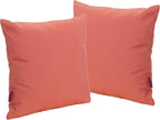 Coronado Outdoor Water Resistant Square Throw Pillows, 2-Pcs Set, Coral
