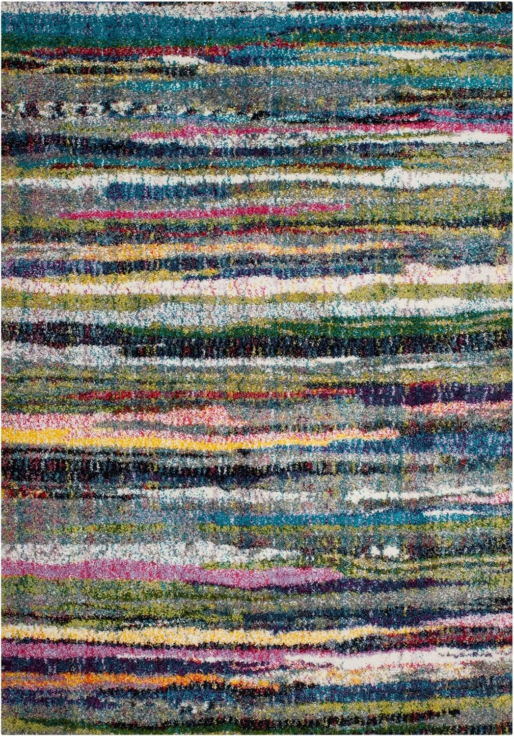 Fiesta Shag Collection Area Rug - 9' X 12', Multi, Modern Abstract Design, Non-Shedding & Easy Care, 0.5-Inch Thick Ideal for High Traffic Areas in Living Room, Bedroom (FSG367M)